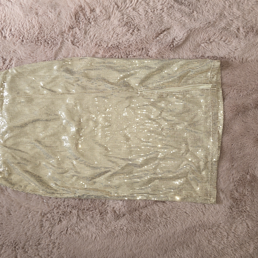 Sequin Pencil Skirt - Gold